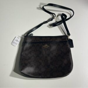 Coach Brown and Black Leather Crossbody Bag
